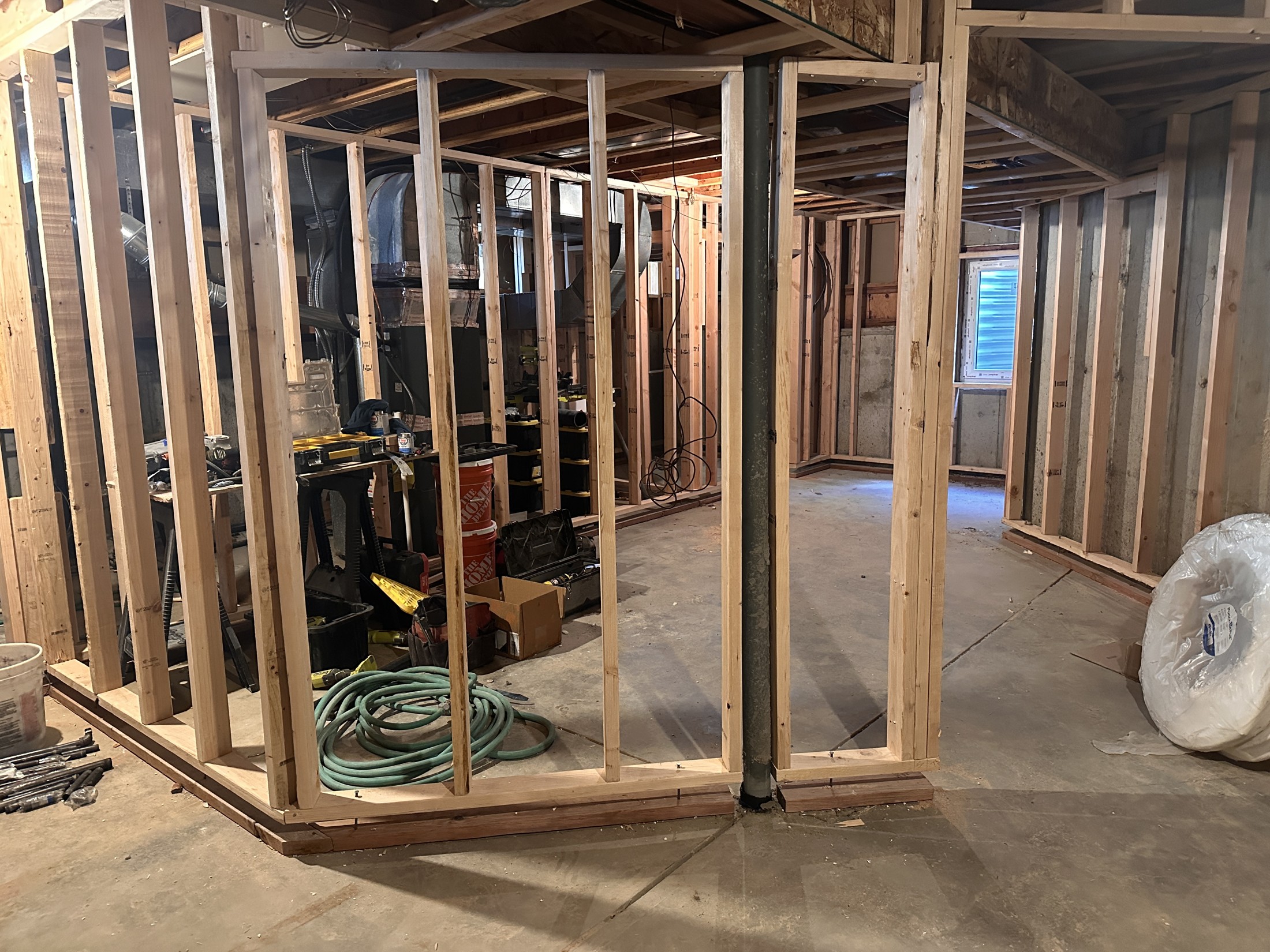 During · Bedroom Framing & New Egress