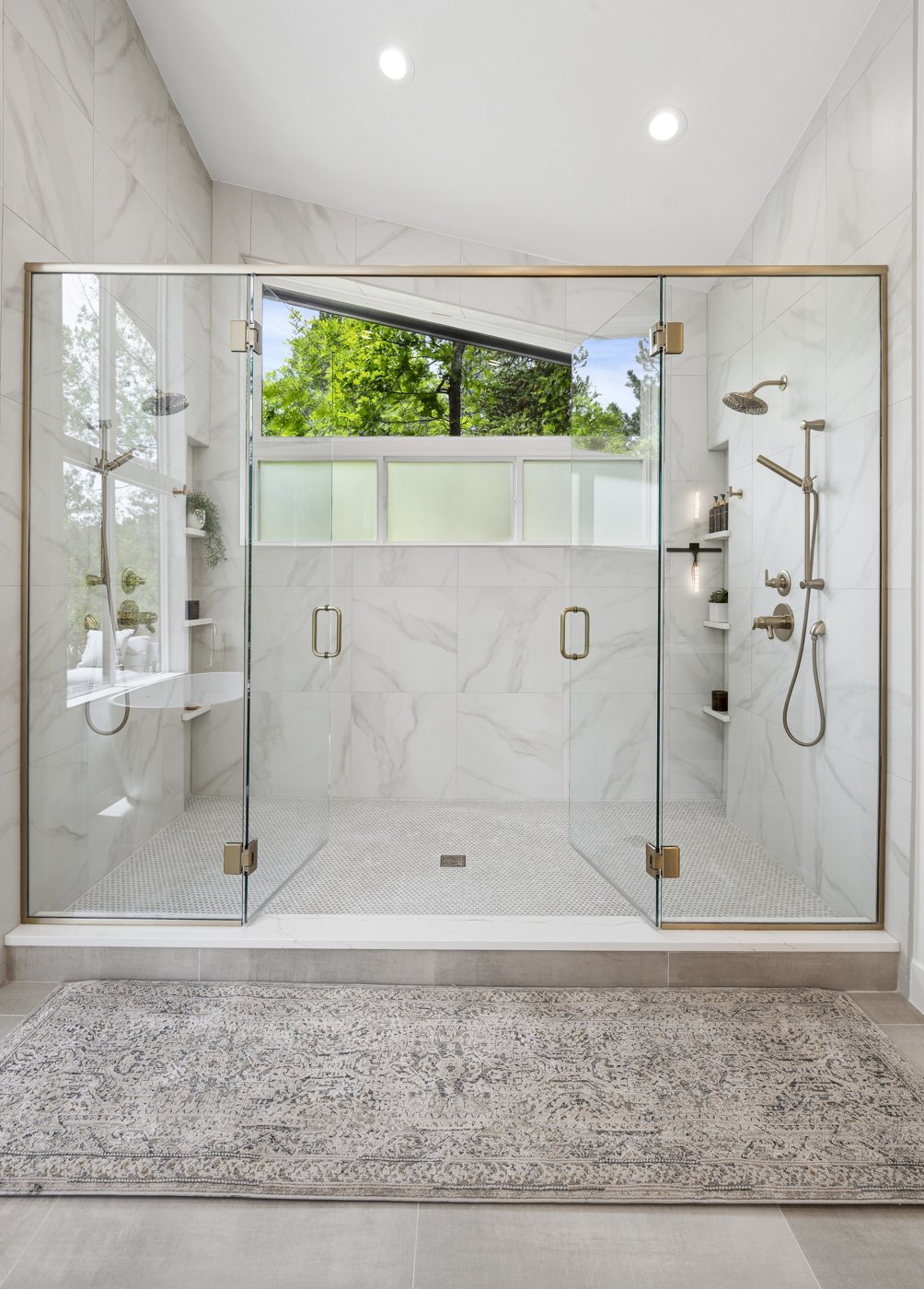 After · Completed Double Shower